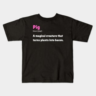 PIG DICTIONARY DEFINITION Kids T-Shirt